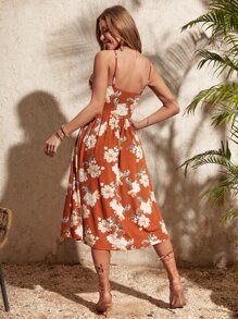 SHEIN VCAY 印花吊帶連衣裙 - 彩色 - 查看 2