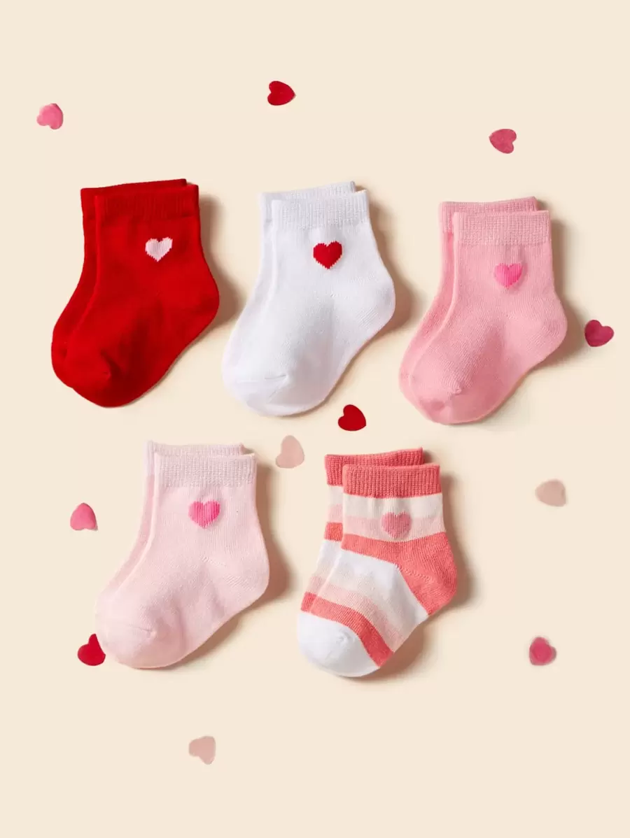 5pairs Baby Heart Pattern Socks