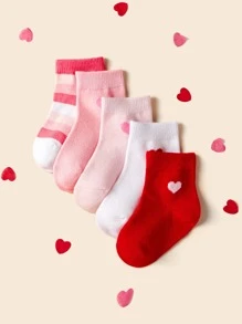 5pairs Baby Heart Pattern Socks
