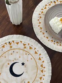 1pc Ramadan Moon Pattern Placemat