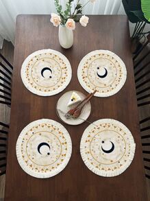 1pc Ramadan Moon Pattern Placemat