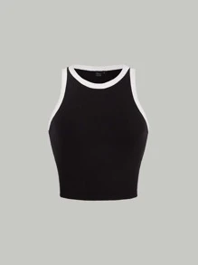 SHEIN MOD Contrast Binding Crop Tank Top