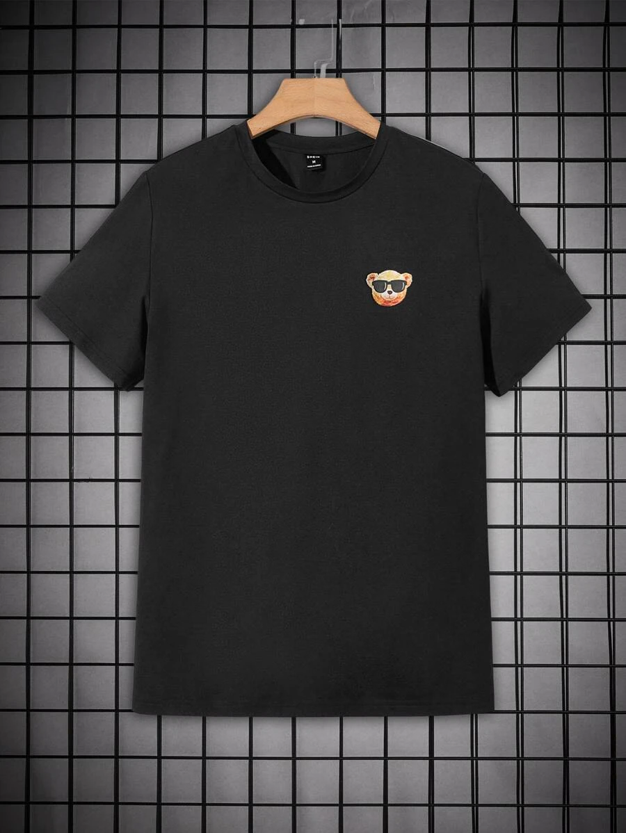 Manfinity Men Cartoon Graphic Tee - Black - View 1