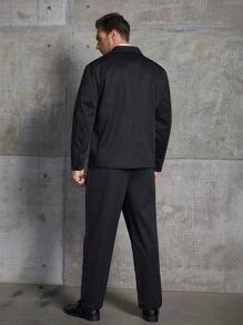 Manfinity Men Double Breasted Blazer & Suit Trousers - Black - View 2