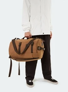 Men Minimalist Large Capacity Bag, Schoolbag For Travel, College, School Travel Backpack Luggage Bag Laptop Backpack Casual Daypack Rucksack Rucksack Functional Portable Travel Essentials For Travel Vacation For Sport Gym For Commute Canvas Vintage Casual Streetwear Solid Color For Teens Gift For Boyfriend College Bag Fathers Day Gifts Summer - Coffee Brown - View 4