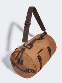Men Minimalist Large Capacity Bag, Schoolbag For Travel, College, School Travel Backpack Luggage Bag Laptop Backpack Casual Daypack Rucksack Rucksack Functional Portable Travel Essentials For Travel Vacation For Sport Gym For Commute Canvas Vintage Casual Streetwear Solid Color For Teens Gift For Boyfriend College Bag Fathers Day Gifts Summer - Coffee Brown - View 8