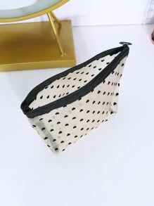 1入組Love植絨化妝包適合女士女孩 - 彩色 - 查看 2