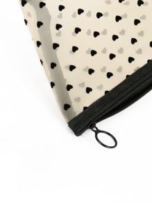 1入組Love植絨化妝包適合女士女孩 - 彩色 - 查看 4