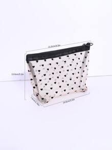 1入組Love植絨化妝包適合女士女孩 - 彩色 - 查看 6