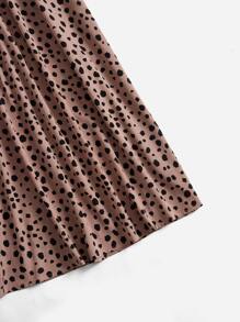 SHEIN VCAY Plus Elastic Waist Skirt - Khaki - View 3