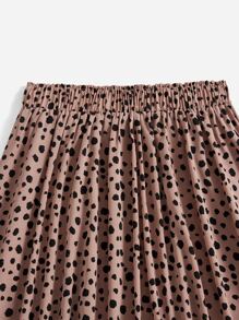 SHEIN VCAY Plus Elastic Waist Skirt - Khaki - View 5