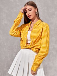 Manfinity RebelGame 1pc Loose Fit Striped Button-Up Shirt - Multicolor - View 3