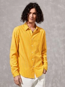 Manfinity RebelGame 1pc Loose Fit Striped Button-Up Shirt - Multicolor - View 7