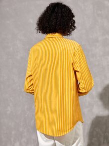 Manfinity RebelGame 1pc Loose Fit Striped Button-Up Shirt - Multicolor - View 2