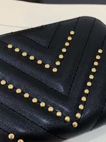 Studded Decor Chevron Card Holder Multi-Card Card Organizer for Storage Credit Cards - Black - View 8