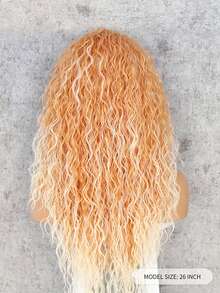 13*2.5 Lace Front Long Curly Synthetic Wig - Multicolor - View 2