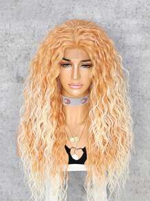 13*2.5 Lace Front Long Curly Synthetic Wig - Multicolor - View 4