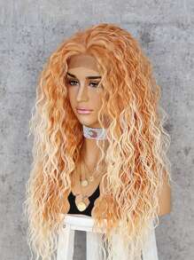13*2.5 Lace Front Long Curly Synthetic Wig - Multicolor - View 5