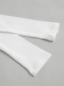 SHEIN MOD Sweetheart Neck Asymmetrical Hem Crop Tee - White - View 4