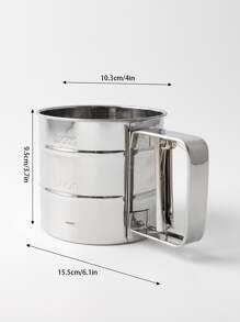 1pc Small Sifter, Stainless Steel Handheld Flour Sieve For Baking - Silver - View 2