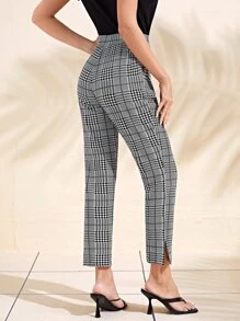 EMERY ROSE Houndstooth Print Cropped Pants