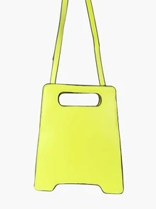 輕便、可攜帶時尚霓虹綠色警告標誌設計新奇袋,人造皮革斜挎袋,創意停車標誌錢包適用於女性,適用於購物、度假、假期、郊遊、沙灘等場合的迷你包,適用於女孩、女士、大學生 - 黃色 - 查看 6