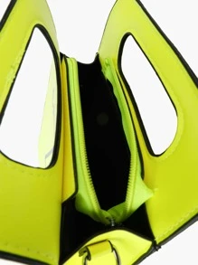 輕便、可攜帶時尚霓虹綠色警告標誌設計新奇袋,人造皮革斜挎袋,創意停車標誌錢包適用於女性,適用於購物、度假、假期、郊遊、沙灘等場合的迷你包,適用於女孩、女士、大學生 - 黃色 - 查看 8