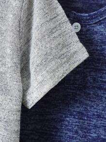 Toddler Boys 2pcs Marled Knit Quarter Button Tee - Multicolor - View 4