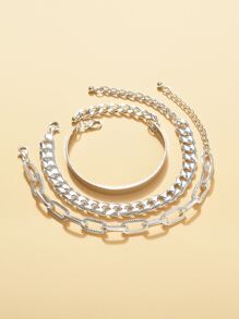 3pcs/set Minimalist Bracelet - Silver - View 2