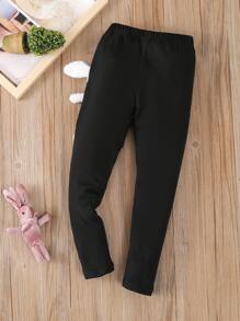 Niñas Leggings con parche de conejo - Negro - Ver 3