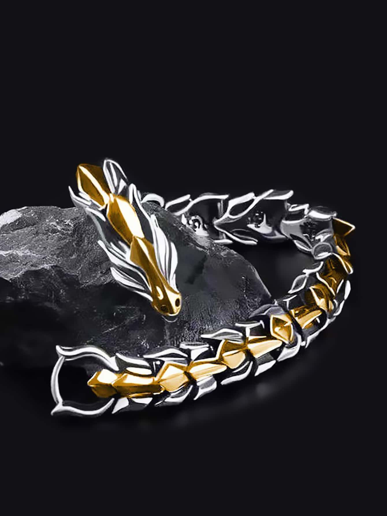 Men Dragon Decor Bracelet - Multicolor - View 1