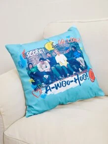 FRIENDS X SHEIN Letter & Figure Graphic Cushion Cover Without Filler - Multicolor - View 4