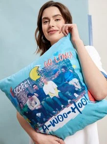 FRIENDS X SHEIN Letter & Figure Graphic Cushion Cover Without Filler - Multicolor - View 8