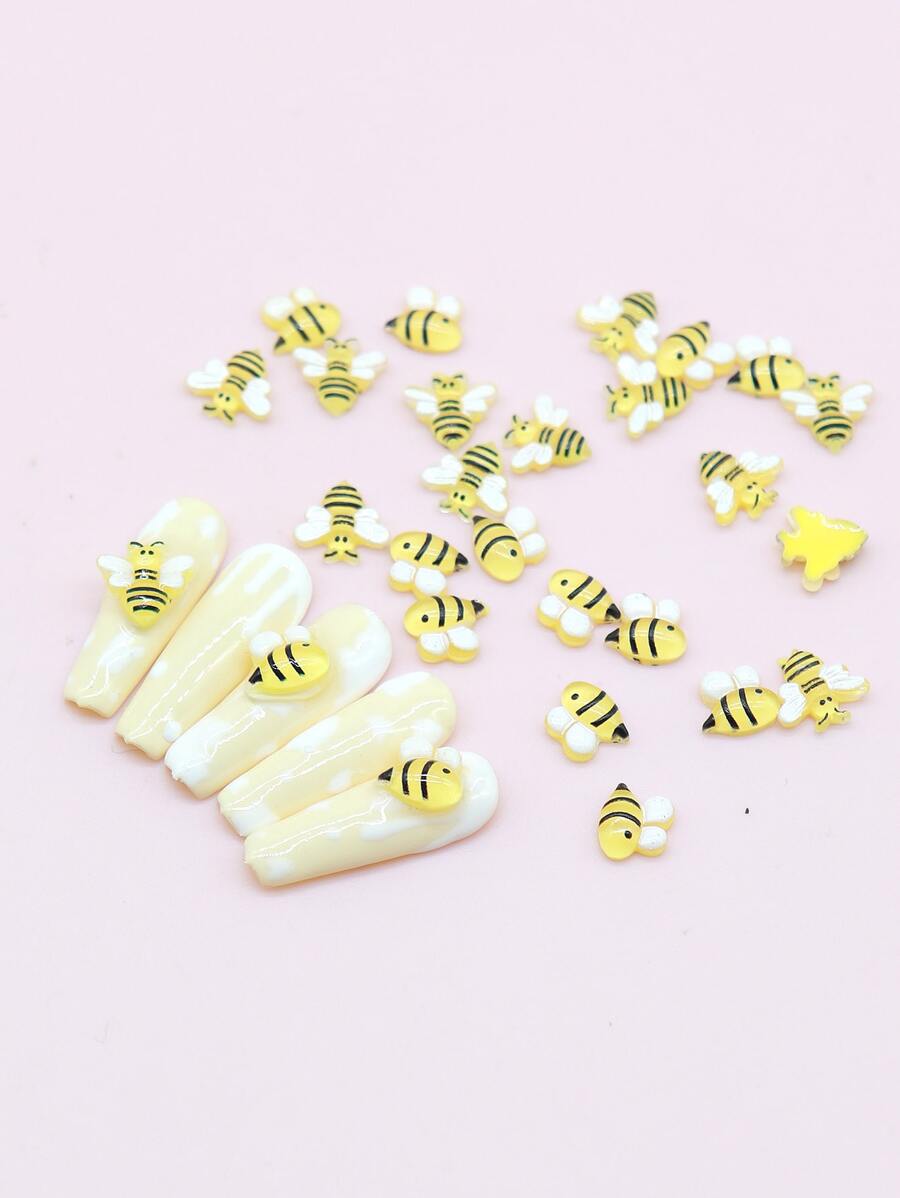 1 件装蜜蜂图案美甲装饰 DIY 指甲饰品 指甲宝石 美甲用品 - 彩色 - 查看 1