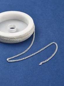 1set DIY Chains Bracelet Necklace Making Kit Including Iron Curb Chains & Jump Rings Alloy Clasps Lobster Clasp DIY Jewelry Accessory - Silver - View 4