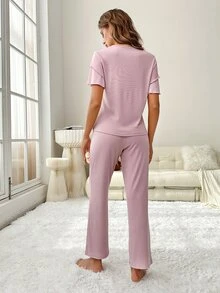 Lettuce Trim Solid Lounge Set - Dusty Pink - View 2