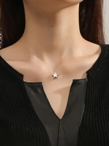 Collar con diseño de estrella - Plateado - Ver 1