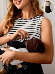 SHEIN Sukienki ciążowe W Paski Casual