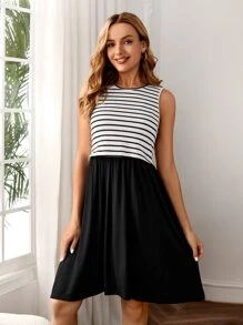 SHEIN Sukienki ciążowe W Paski Casual