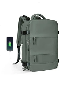 旅行背包 工作包，手提行李，防水商务大背包 周末包，超薄笔记本电脑背包带 USB 充电端口，大学包 电脑包礼物适合 15.6 英寸笔记本电脑 户外礼物 情人节 父亲节礼物 爸爸 学校包 新生 书籍 返校 多功能宿舍 大学 节日 笔记本电脑包 运动生活 夏季 夏季包 春假 度假包 旅行包 徒步旅行包 周末包 背包 旅行必备品 大包 - 軍綠色 - 查看 5