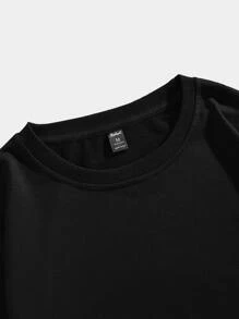 ROMWE MEN Guys Cartoon Graphic Sweatshirt - Black - View 3