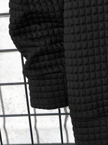 Manfinity Men Letter Graphic Drawstring Hoodie - Black - View 3