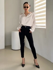 DAZY Blusa con abertura de manga raglán - Albaricoque - Ver 5