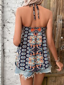 SHEIN VCAY 印花掛脖上衣 - 彩色 - 查看 2