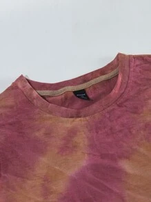 ROMWE MEN Prep Men Letter Graphic Tie Dye Y2k T-Shirt - Multicolor - View 6