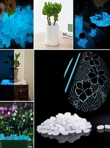 100pcs Glow In The Dark Decorative Pebble - White - View 8
