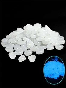 100pcs Glow In The Dark Decorative Pebble - White - View 4