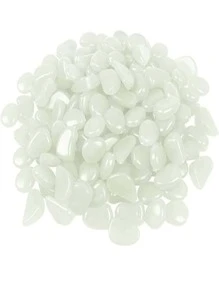 100pcs Glow In The Dark Decorative Pebble - White - View 1