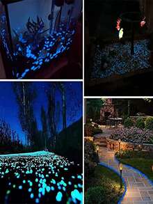 100pcs Glow In The Dark Decorative Pebble - Blue - View 2