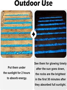 100pcs Glow In The Dark Decorative Pebble - Blue - View 10